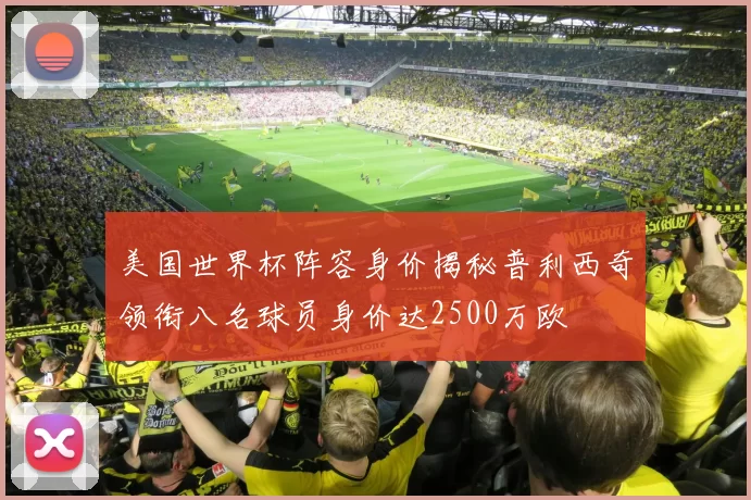 美国世界杯阵容身价揭秘普利西奇领衔八名球员身价达2500万欧